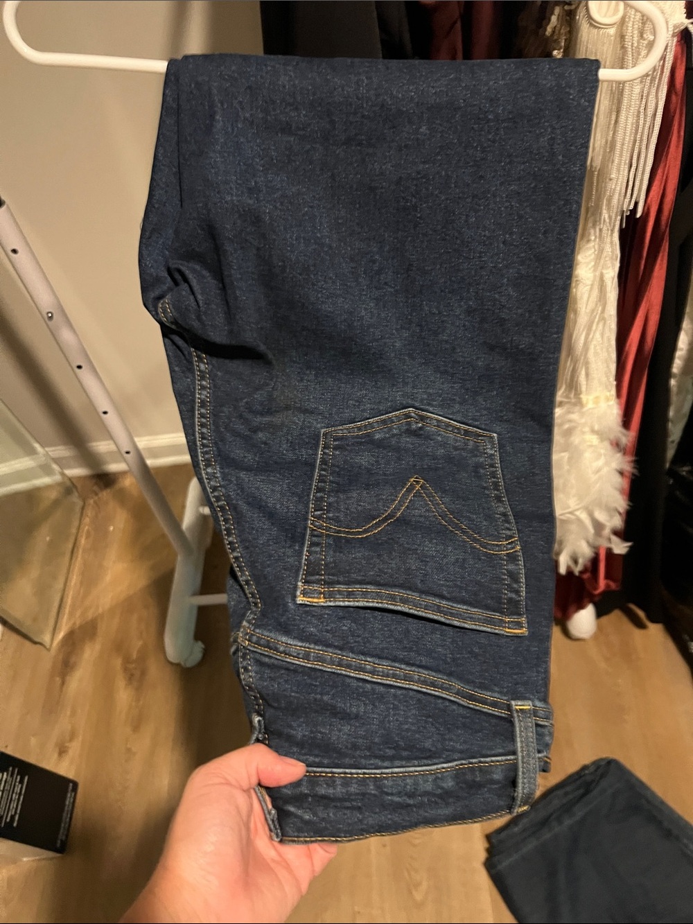 Women’s Dark Blue Denim Jeans - High Rise ribcage Straight Fit